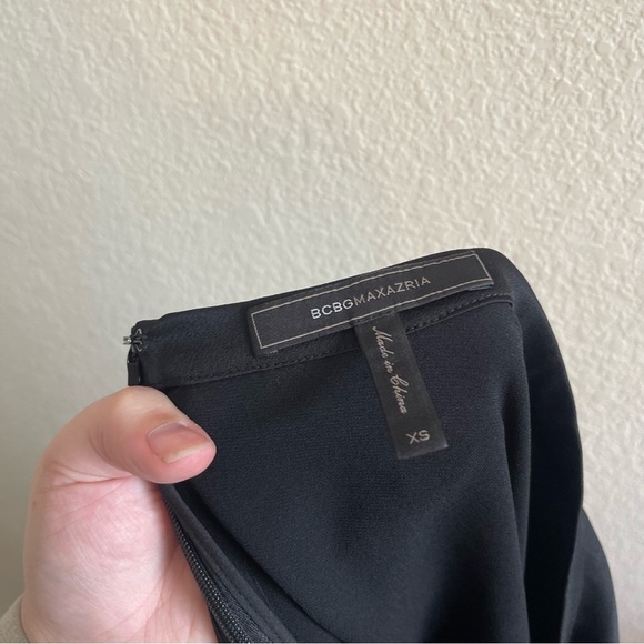 BCBG Maxazria Carlyn Asymmetrical Skirt Black High Rise Handkerchief Hem Size XS - Picture 6 of 7